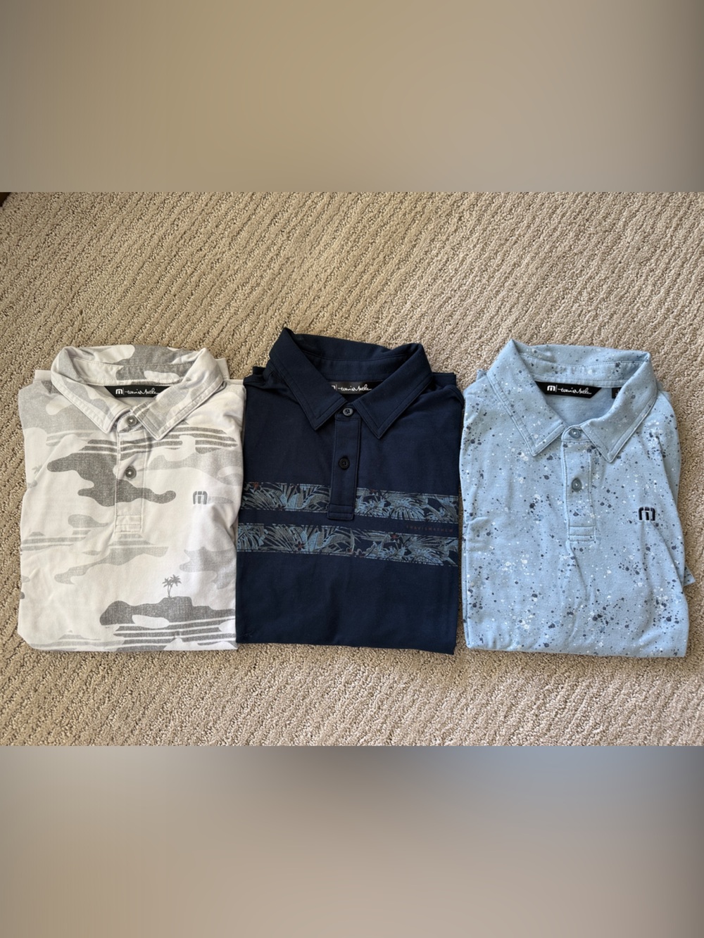 Boys Travis Mathew Gold Polos size Large - lot of 3